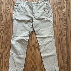 Lauren Ralph Lauren Women's Khaki Chino Straight Leg Pants 12 Button Pockets